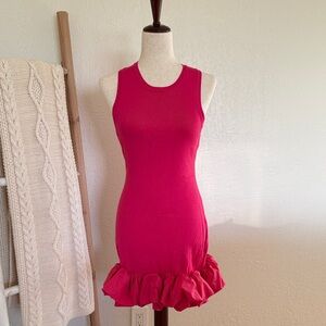 Pink Sleeveless Ruffle Hem Dress - Size M